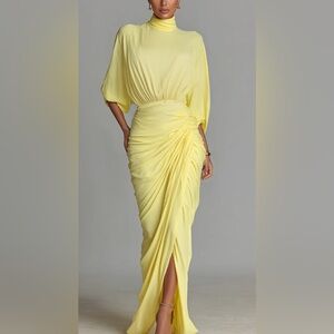 Yellow Women's Draped Maxi Dress NWT